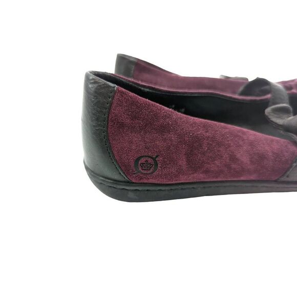 Born Women's Plum Purple Suede Gray Round Toe Ballet Flat Shoes Size 7 - Picture 5 of 12